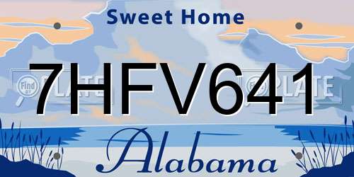 7HFV641 Alabama License Plate