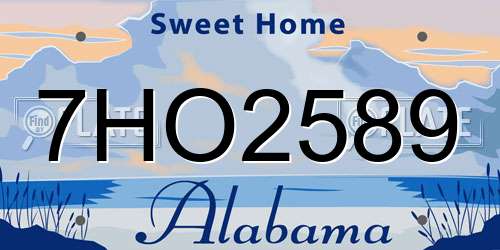 7HO2589 Alabama License Plate