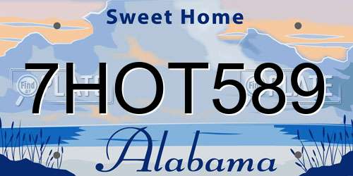 7HOT589 Alabama License Plate