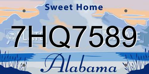 7HQ7589 Alabama License Plate