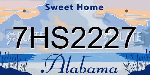 7HS2227 Alabama License Plate