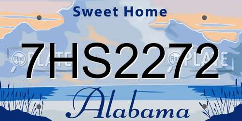 7HS2272 Alabama License Plate