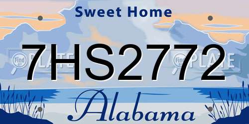 7HS2772 Alabama License Plate