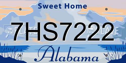 7HS7222 Alabama License Plate