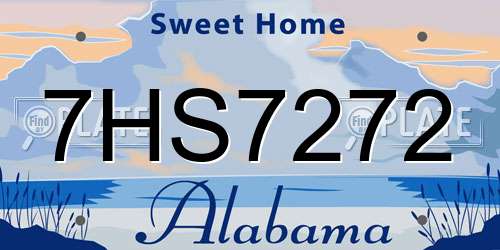 7HS7272 Alabama License Plate