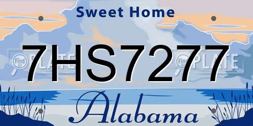 7HS7277 Alabama License Plate