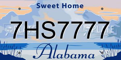 7HS7777 Alabama License Plate