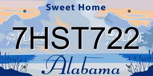 7HST722 Alabama License Plate