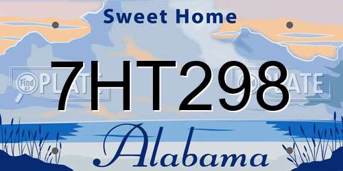 7HT298 Alabama License Plate