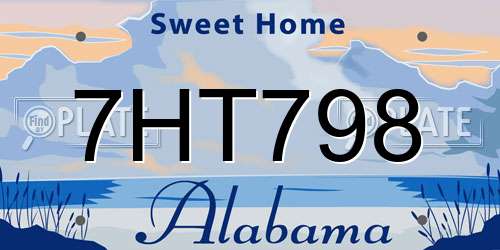 7HT798 Alabama License Plate