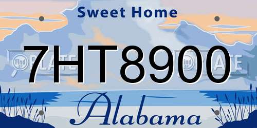 7HT8900 Alabama License Plate