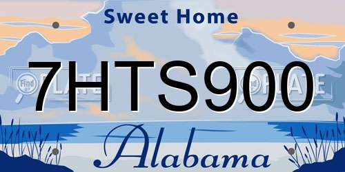 7HTS900 Alabama License Plate