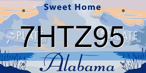 7HTZ95 Alabama License Plate