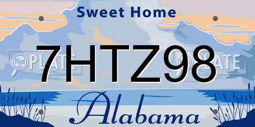 7HTZ98 Alabama License Plate