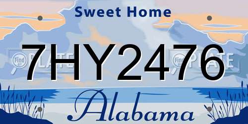7HY2476 Alabama License Plate
