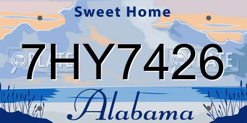 7HY7426 Alabama License Plate