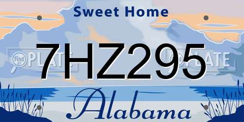 7HZ295 Alabama License Plate