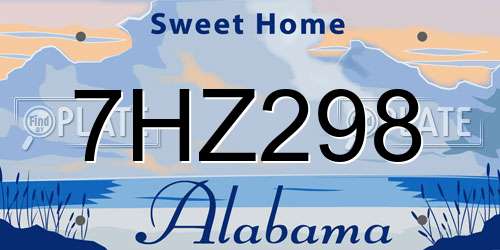 7HZ298 Alabama License Plate