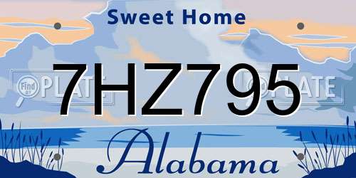 7HZ795 Alabama License Plate
