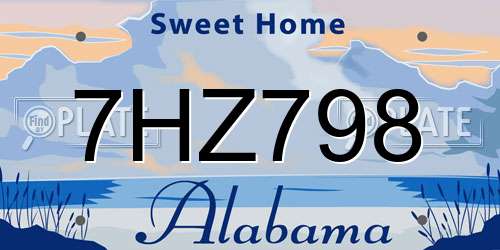 7HZ798 Alabama License Plate