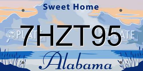 7HZT95 Alabama License Plate