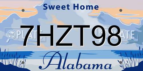 7HZT98 Alabama License Plate