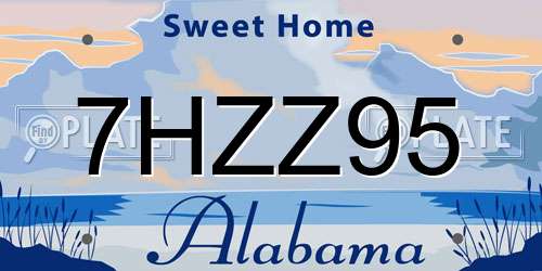 7HZZ95 Alabama License Plate