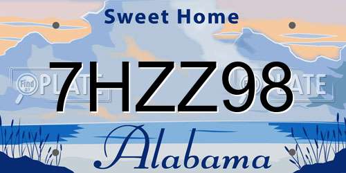7HZZ98 Alabama License Plate