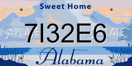 7I32E6 Alabama License Plate