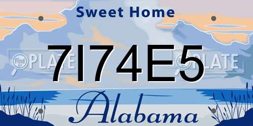7I74E5 Alabama License Plate