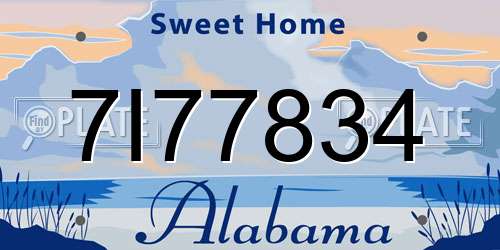 7I77834 Alabama License Plate