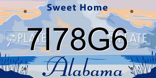 7I78G6 Alabama License Plate