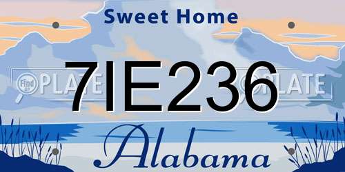 7IE236 Alabama License Plate