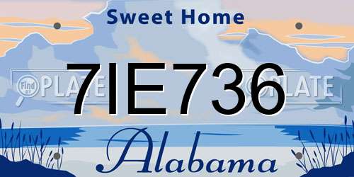 7IE736 Alabama License Plate