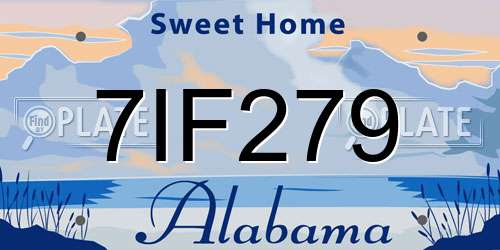 7IF279 Alabama License Plate