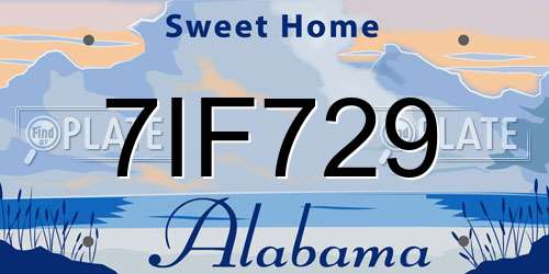 7IF729 Alabama License Plate