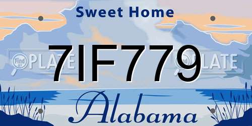 7IF779 Alabama License Plate