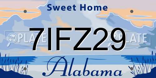 7IFZ29 Alabama License Plate