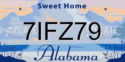 7IFZ79 Alabama License Plate