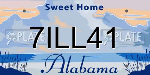 7ILL41 Alabama License Plate