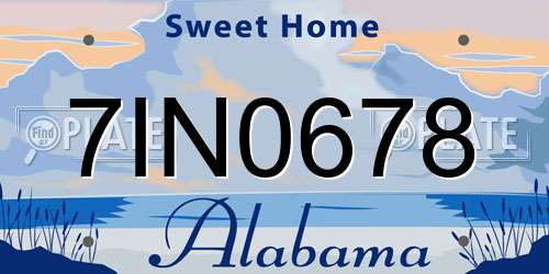 7IN0678 Alabama License Plate