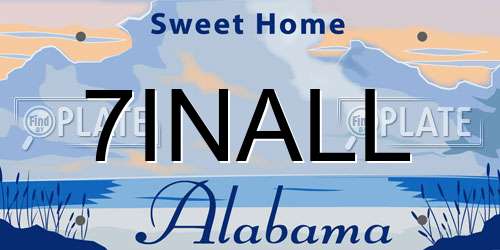 7INALL Alabama License Plate