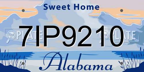 7IP9210 Alabama License Plate