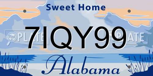 7IQY99 Alabama License Plate