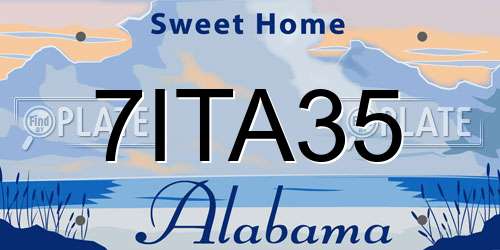 7ITA35 Alabama License Plate