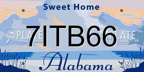 7ITB66 Alabama License Plate
