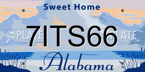 7ITS66 Alabama License Plate