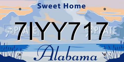 7IYY717 Alabama License Plate