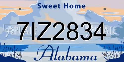7IZ2834 Alabama License Plate