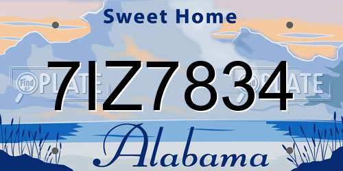 7IZ7834 Alabama License Plate